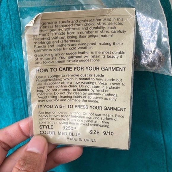 NWT Vintage 100% Leather Global Identity Teal Blue Skirt - Picture 4 of 10